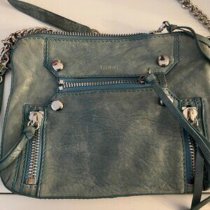 Turquoise Blue Botkier crossbody bag, with half leather half chain strap